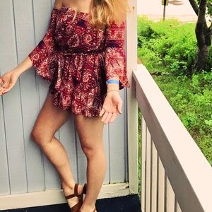 LF Off The Shoulder Printed Romper